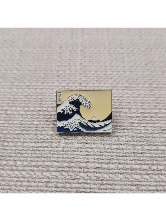Jewelry - The Great Wave off Kanagawa Enamel Pin - Hokusai Japanese Art A7353